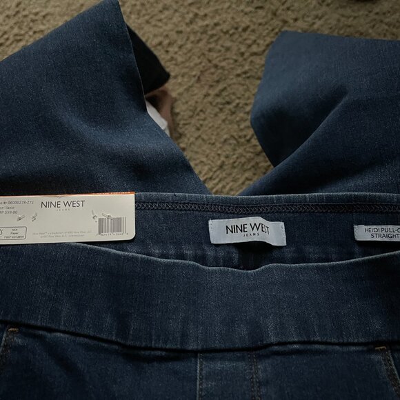 Nine West Heidi Pull On Straight Leg Jeans size 12 NWT - Picture 8 of 11